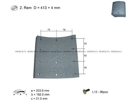 накладка 19393 Lumag 1рем (19393-1рем/Scania)(Т0385)
