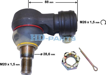 Нконечник тяги рулевой Volvo FH/FM M26х1,5 L=88 (113022) (П8151)