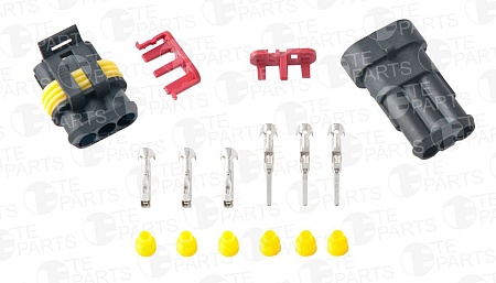 Разъем герметичный 3PIN универсальный, комплект "папа-мама"(7110373) (эл6851)