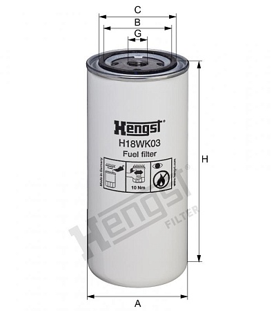 Фильтр топливный Volvo FH12 (до 2001 года) (H18WK03)(Р0047)