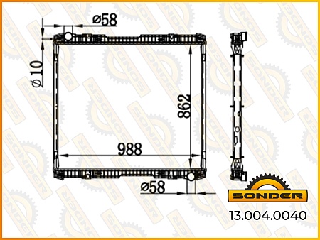 Радиатор SC R DC11/12/16 340/380/420/470/500 Nissens 64067A (130040025)  (Д7675)