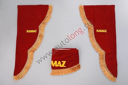 Ламбрекен лобового стекла + угол Красный / АЛ (10866)(КР0262)